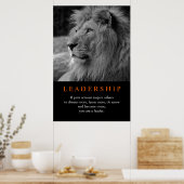 Poster Lion de leadership motivationnel tendance noir et (Cuisine)