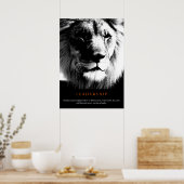Poster Lion de leadership motivationnel tendance noir et  (Cuisine)