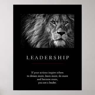 Poster Lion de leadership motivationnel unique tendance