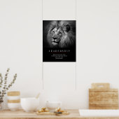Poster Lion de leadership motivationnel unique tendance (Cuisine)