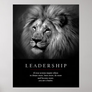 Poster Lion de leadership motivationnel unique tendance