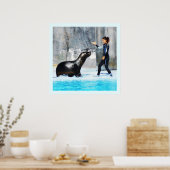 Poster Lion de mer avec entraîneur (Cuisine)