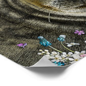Poster Lion de mer nager dans les fleurs (Coin)