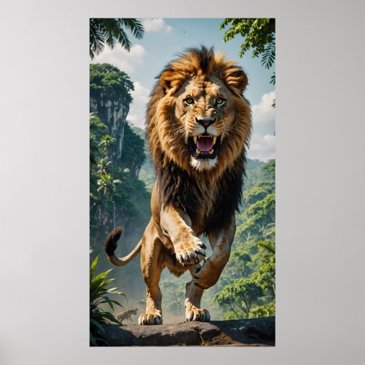 Poster Lion debout (Devant)