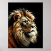 Poster Lion Dessin Pastel Dur (Devant)