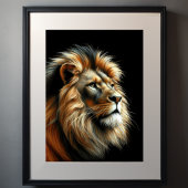Poster Lion Dessin Pastel Dur