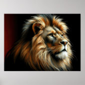Poster Lion Dessin Pastel Dur (Devant)