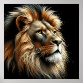 Poster Lion Dessin Pastel Dur (Devant)