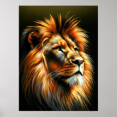 Poster Lion Dessin Pastel Dur (Devant)