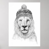 Poster Lion d'hiver (bw) (Devant)