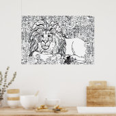 Poster Lion dominant (Cuisine)