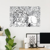Poster Lion dominant (Bureau à domicile)