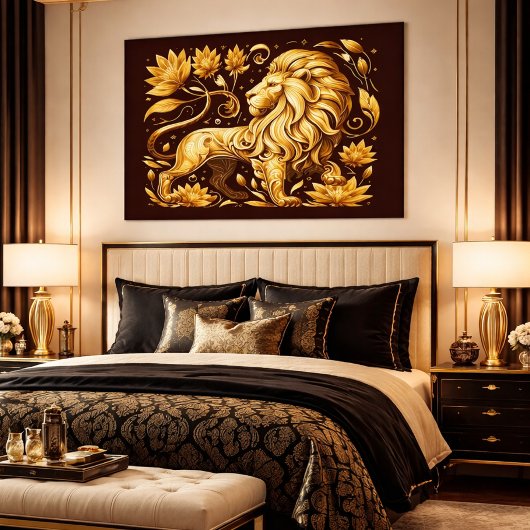 Poster Lion d'or majestueux