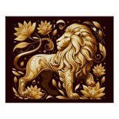 Poster Lion d'or majestueux (Devant)