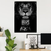 Poster Lion Dream BIG Start Small (Bureau à domicile)