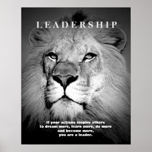 Poster Lion du leadership motivationnel