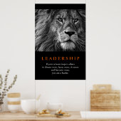 Poster Lion du leadership motivationnel (Cuisine)