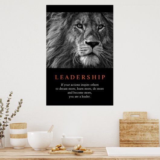 Poster Lion du leadership motivationnel (Cuisine)