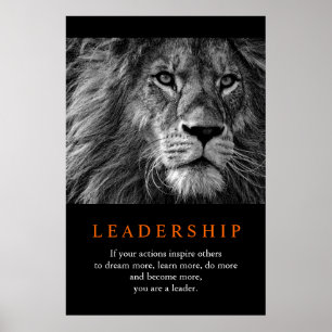 Poster Lion du leadership motivationnel