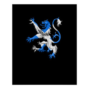 Poster Lion écossais aux couleurs de St. Andrew