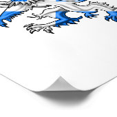 Poster Lion écossais Rampant Saint Andrew Croix Couleurs (Coin)