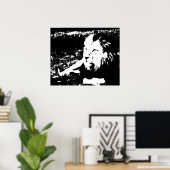 Poster Lion en noir et blanc (Bureau à domicile)