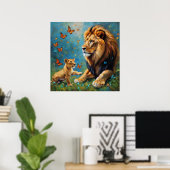 Poster Lion Et Cub (Bureau à domicile)