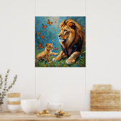 Poster Lion Et Cub (Cuisine)