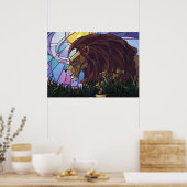Poster Lion et petits (Cuisine)