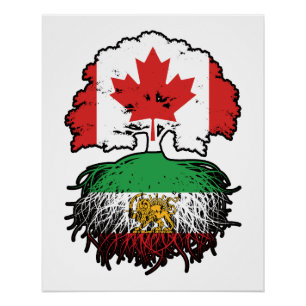 Poster Lion et Soleil aux Racines Iraniennes Cultivé au C