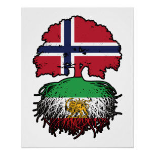 Poster Lion et Soleil aux Racines Iraniennes Cultivé en N