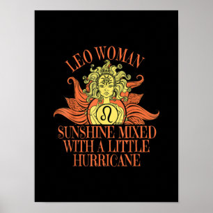 Poster Lion femme Zodiac Signal Juillet Août Anniversaire