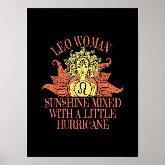Poster Lion femme Zodiac Signal Juillet Août Anniversaire (Devant)
