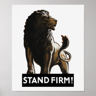 Poster Lion ferme de support