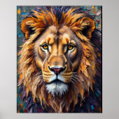 Poster Lion Féroce en Gros Plan (Devant)