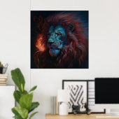 Poster Lion Feu (Bureau à domicile)