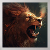 Poster Lion Feu (Devant)