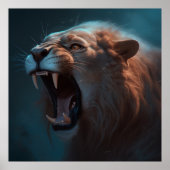 Poster Lion Feu (Devant)