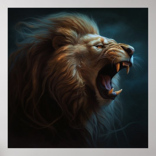 Poster Lion Feu (Devant)