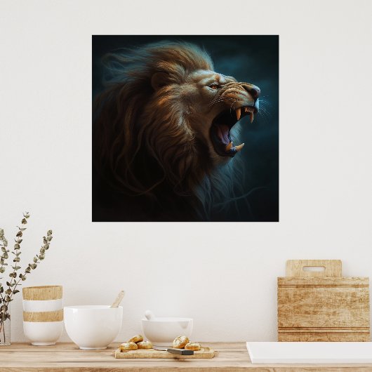 Poster Lion Feu (Cuisine)
