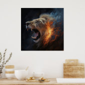 Poster Lion Feu (Keuken)