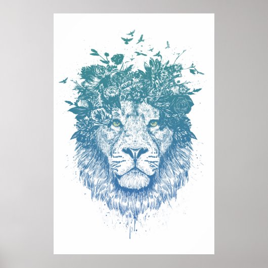 Poster Lion floral (Devant)