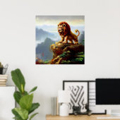 Poster Lion Foo Chinois (1) (Bureau à domicile)