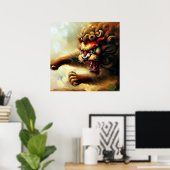 Poster Lion Foo Chinois (10) (Bureau à domicile)