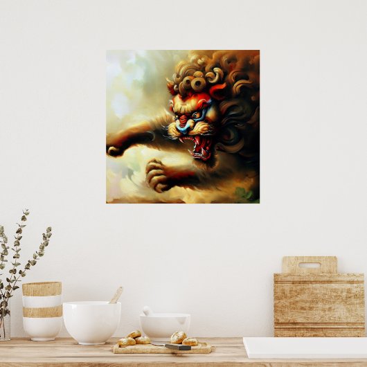 Poster Lion Foo Chinois (10) (Cuisine)