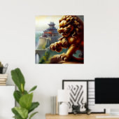 Poster Lion Foo Chinois (12) (Bureau à domicile)