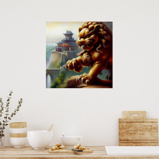 Poster Lion Foo Chinois (12) (Cuisine)