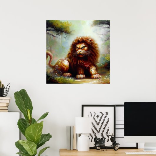 Poster Lion Foo Chinois (15) (Bureau à domicile)