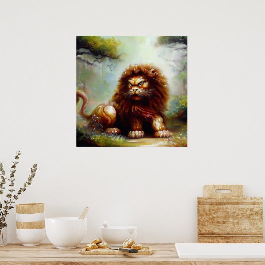 Poster Lion Foo Chinois (15) (Cuisine)