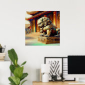 Poster Lion Foo Chinois (16) (Bureau à domicile)